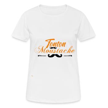 tonton moustache, Idée cadeau d'élégance. - T-shirt respirant Femme - blanc - Devant - AI Model Female 172 dark (172cm)