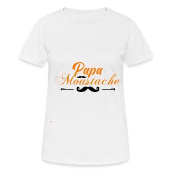 papa moustache, Idée cadeau d'élégance. - T-shirt respirant Femme - blanc - Devant - AI Model Female 172 dark (172cm)