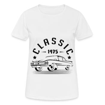 Klassisch 1975. - Frauen T-Shirt atmungsaktiv - Weiß - Vorne - AI Model Female 172 dark (172cm)