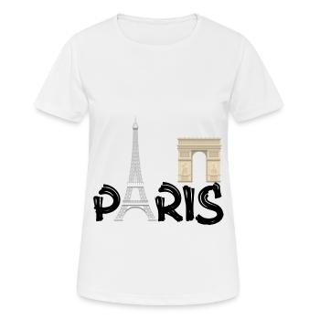PARIS - Frauen T-Shirt atmungsaktiv - Weiß - Vorne - AI Model Female 172 dark (172cm)