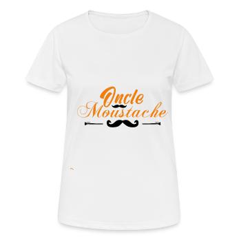 oncle moustache, Idée cadeau d'élégance. - T-shirt respirant Femme - blanc - Devant - AI Model Female 172 dark (172cm)