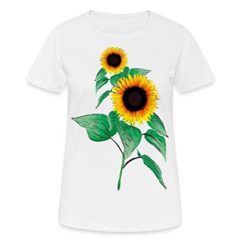 Sonnenblumen - Frauen T-Shirt atmungsaktiv - Weiß - Vorne - AI Model Female 172 dark (172cm)