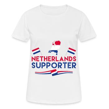 Fan von Netherland Supporter. Supporter aus Niederlande - Frauen T-Shirt atmungsaktiv - Weiß - Vorne - AI Model Female 172 dark (172cm)
