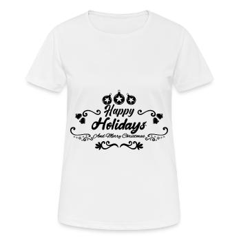 Joyeux Noel, bonne vacances 2023.Cadeau Noël. - T-shirt respirant Femme - blanc - Devant - AI Model Female 172 dark (172cm)