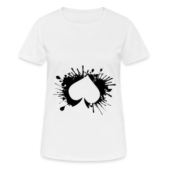 Poker Pokern Karten Farbklecks Pikass - Frauen T-Shirt atmungsaktiv - Weiß - Vorne - AI Model Female 172 dark (172cm)
