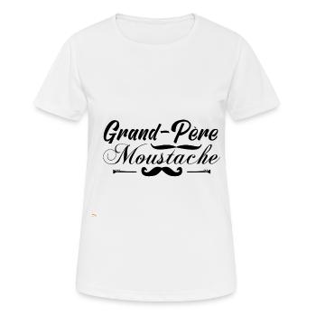 grand-père moustache, Idée cadeau d'élégance. - T-shirt respirant Femme - blanc - Devant - AI Model Female 172 dark (172cm)