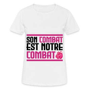 His fight is our fight - Cancer - Women's Breathable T-Shirt - white - Front - AI Model Female 172 dark (172cm)