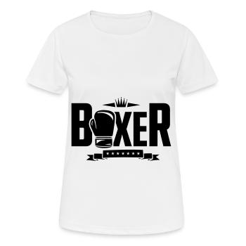 gant de boxe boxe - T-shirt respirant Femme - blanc - Devant - AI Model Female 172 dark (172cm)