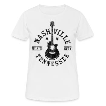 Nashville, Tennessee - Gitarre - Frauen T-Shirt atmungsaktiv - Weiß - Vorne - AI Model Female 172 dark (172cm)