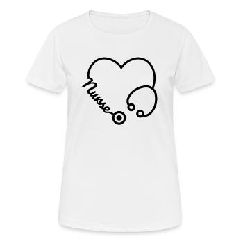 Aide à la guérison Infirmière en santé - T-shirt respirant Femme - blanc - Devant - AI Model Female 172 dark (172cm)