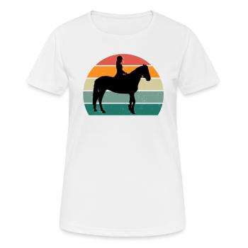 Cavalière cavalière équitation poney écurie - T-shirt respirant Femme - blanc - Devant - AI Model Female 172 dark (172cm)