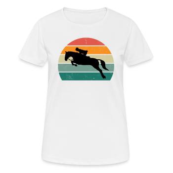 Cavalière cavalière équitation poney écurie - T-shirt respirant Femme - blanc - Devant - AI Model Female 172 dark (172cm)