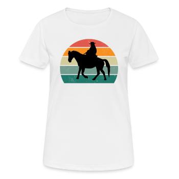 Cavalière cavalière équitation poney écurie - T-shirt respirant Femme - blanc - Devant - AI Model Female 172 dark (172cm)
