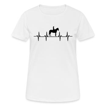 Cavalier Cavalier Équitation Poney Écurie - T-shirt respirant Femme - blanc - Devant - AI Model Female 172 dark (172cm)