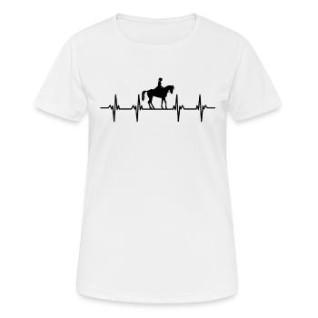 Cavalier Cavalier Équitation Poney Écurie - T-shirt respirant Femme - blanc - Devant - AI Model Female 172 dark (172cm)