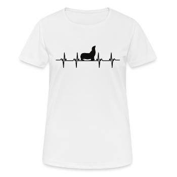 Seal Seal Seals Swimming Eared Seal Seal - Women's Breathable T-Shirt - white - Front - AI Model Female 172 dark (172cm)