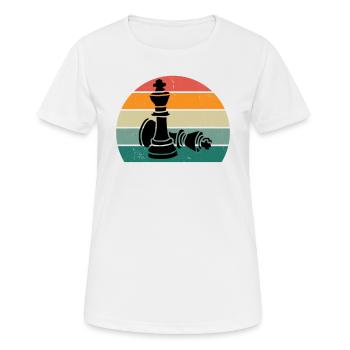 Schachspieler Schachspielerin König Dame Schach - Frauen T-Shirt atmungsaktiv - Weiß - Vorne - AI Model Female 172 dark (172cm)