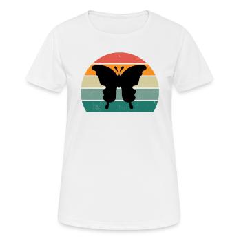 Chenille papillon Chenille Cocoon Mouche Fleur - T-shirt respirant Femme - blanc - Devant - AI Model Female 172 dark (172cm)