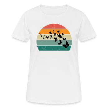 Chenille papillon Chenille Cocoon Mouche Fleur - T-shirt respirant Femme - blanc - Devant - AI Model Female 172 dark (172cm)