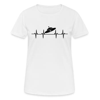 Aliens Alien Weltraum Weltall Fliegende Ufos UFO - Frauen T-Shirt atmungsaktiv - Weiß - Vorne - AI Model Female 172 dark (172cm)