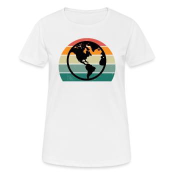 kontinente europa asien nordamerika amerika erde - Frauen T-Shirt atmungsaktiv - Weiß - Vorne - AI Model Female 172 dark (172cm)