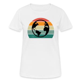 Continents Europe Asie Amérique du Nord Amérique Terre - T-shirt respirant Femme - blanc - Devant - AI Model Female 172 dark (172cm)