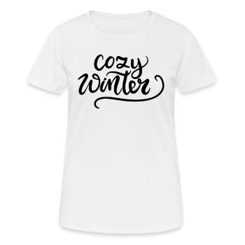 neige froide glace bonhomme de neige boule de neige hiver - T-shirt respirant Femme - blanc - Devant - AI Model Female 172 dark (172cm)
