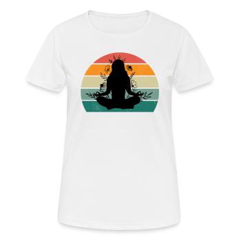tapis de yoga professeur de yoga position de yoga relaxation yoga - T-shirt respirant Femme - blanc - Devant - AI Model Female 172 dark (172cm)