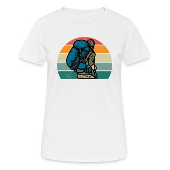 Randonneurs Randonneurs Montagnes Vallée de montagne Vallées Randonnée pédestre - T-shirt respirant Femme - blanc - Devant - AI Model Female 172 dark (172cm)