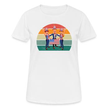 États-Unis Américains États-Unis - T-shirt respirant Femme - blanc - Devant - AI Model Female 172 dark (172cm)