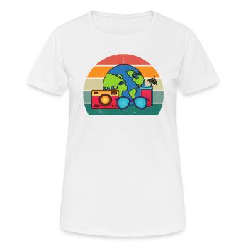Reisen Reisende Reisender Urlaub Urlauberin Ferien - Frauen T-Shirt atmungsaktiv - Weiß - Vorne - AI Model Female 172 dark (172cm)