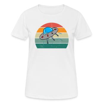 extraterrestres extraterrestres espace volant ovnis ovnis - T-shirt respirant Femme - blanc - Devant - AI Model Female 172 dark (172cm)