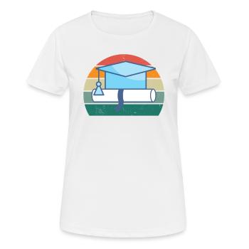 Studying Student Studies Degree Bachelor University - Women's Breathable T-Shirt - white - Front - AI Model Female 172 dark (172cm)