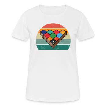 Billiard Queue Billiardtisch Kugel Tasche Snooker - Frauen T-Shirt atmungsaktiv - Weiß - Vorne - AI Model Female 172 dark (172cm)