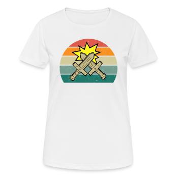 Schwertkampf Schwert Klinge Lanze Säbel Dolch - Frauen T-Shirt atmungsaktiv - Weiß - Vorne - AI Model Female 172 dark (172cm)