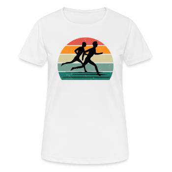 Rennen Läufer Läuferin Renner Rennerin Joggen - Frauen T-Shirt atmungsaktiv - Weiß - Vorne - AI Model Female 172 dark (172cm)