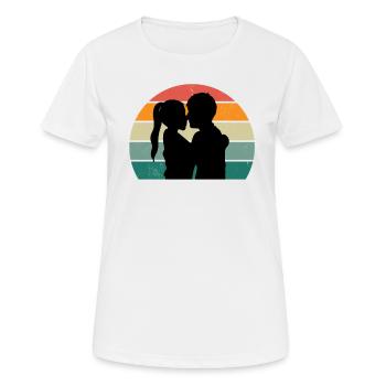 Mariage Mariage Petit ami Petite amie Mariage Amour - T-shirt respirant Femme - blanc - Devant - AI Model Female 172 dark (172cm)
