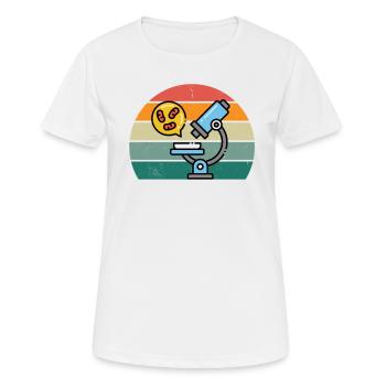 Microscope Tardian Slipper Microbiologie - T-shirt respirant Femme - blanc - Devant - AI Model Female 172 dark (172cm)