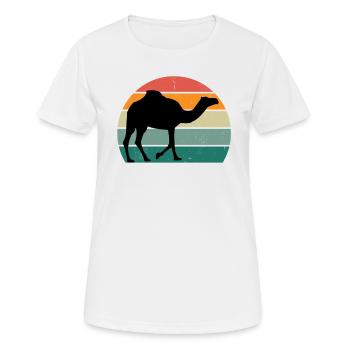 Kamele Trampeltier Wüste Arabien Dromedar Kamel - Frauen T-Shirt atmungsaktiv - Weiß - Vorne - AI Model Female 172 dark (172cm)