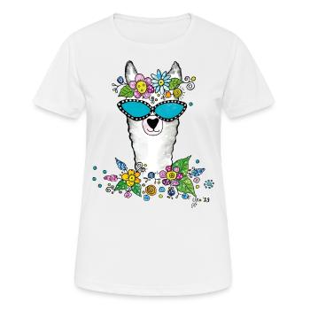 Funny Alpaca Lama - Women's Breathable T-Shirt - white - Front - AI Model Female 172 dark (172cm)