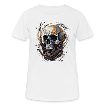 Déguisement de squelette d’Halloween - T-shirt respirant Femme - blanc - Devant - AI Model Female 172 dark (172cm)