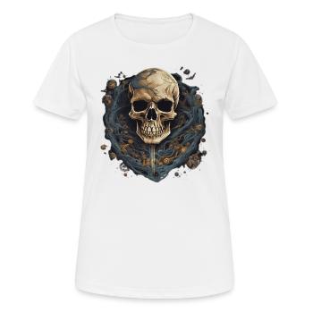 Déguisement de squelette d’Halloween - T-shirt respirant Femme - blanc - Devant - AI Model Female 172 dark (172cm)