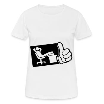 bureau de travail chill thumb - T-shirt respirant Femme - blanc - Devant - AI Model Female 172 dark (172cm)