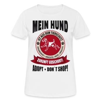 Adopt Don't shop Hunde Tierschutz Ausland Geschenk - Frauen T-Shirt atmungsaktiv - Weiß - Vorne - AI Model Female 172 dark (172cm)