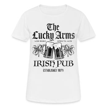 Lucky Arms Irish Pub - Frauen T-Shirt atmungsaktiv - Weiß - Vorne - AI Model Female 172 dark (172cm)