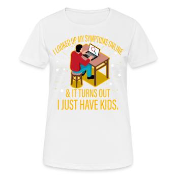 Ich habe meine Symptome online nachgeschlagen - Frauen T-Shirt atmungsaktiv - Weiß - Vorne - AI Model Female 172 dark (172cm)