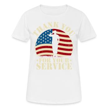 Merci pour votre service - T-shirt respirant Femme - blanc - Devant - AI Model Female 172 dark (172cm)