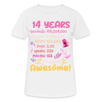 14 Jahre alt! Geburtstagsgeschenk 14. Geburtstag - Frauen T-Shirt atmungsaktiv - Weiß - Vorne - AI Model Female 172 dark (172cm)
