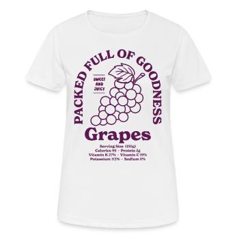 Grapes Nutritional - Women's Breathable T-Shirt - white - Front - AI Model Female 172 dark (172cm)