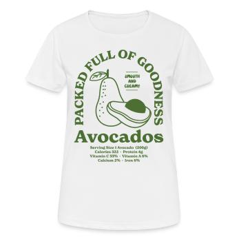 Avocado Nutritional - Women's Breathable T-Shirt - white - Front - AI Model Female 172 dark (172cm)